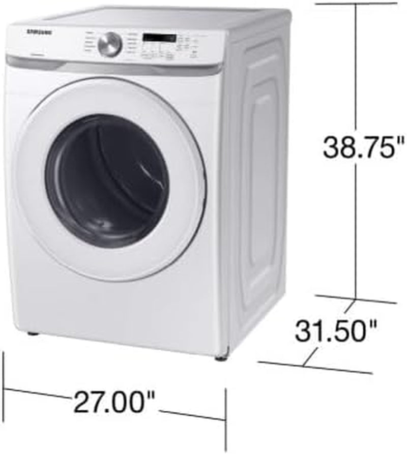 Samsung 7.5 Cu. Ft. Front Load Electric Dryer with Sensor Dry, White, DVE45T6000W/A3