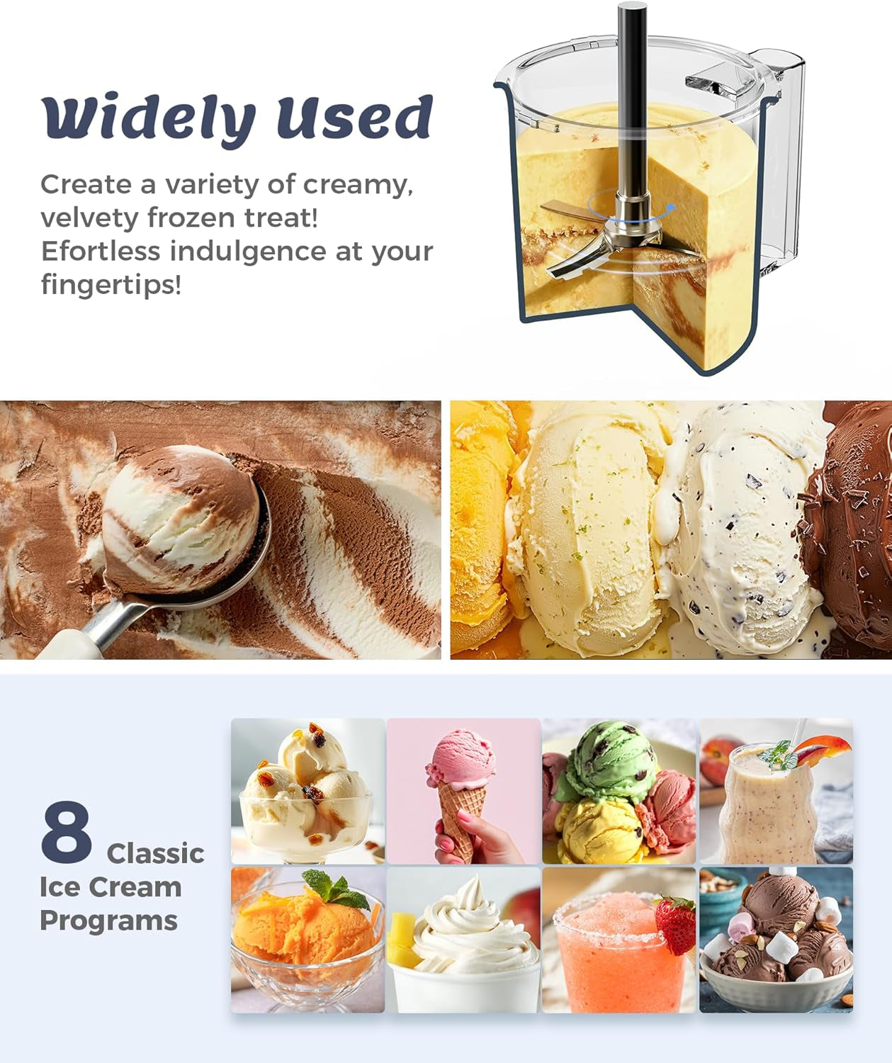 Ice Cream Maker with 1 Pint (Not Freezer), Frozen Treat Machine