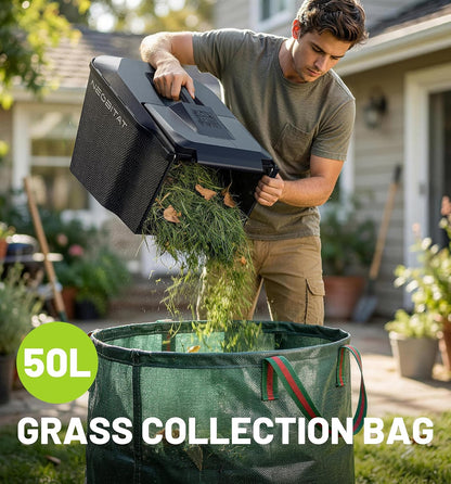 40V 18'' Push Lawn Mower, 2-In-1 Mulching & Bagging, Brushless Cordless Electric Lawn Mower with 6-Position Height Adjustment, Include 5.0Ah Battery X 2 and Charger