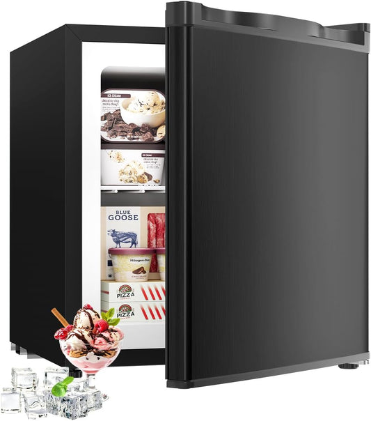 1.1 Cu.Ft Mini Freezer, Small Upright Freezer, Black