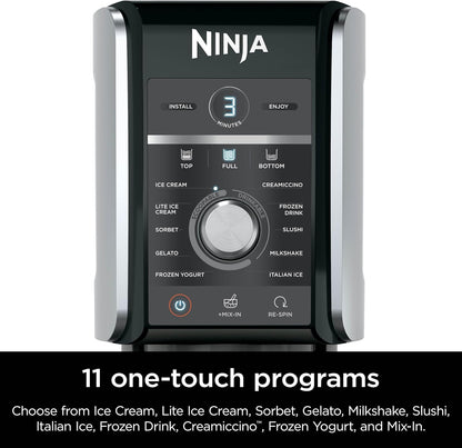 Ninja Creami Deluxe Ice Cream & Frozen Treat Maker, Includes (4) Family-Sized 24 Oz. Tubs, for Ice Cream, Sorbet, Milkshakes, Frozen Yogurt, & More, 11-In-1, XL Capacity, Silver