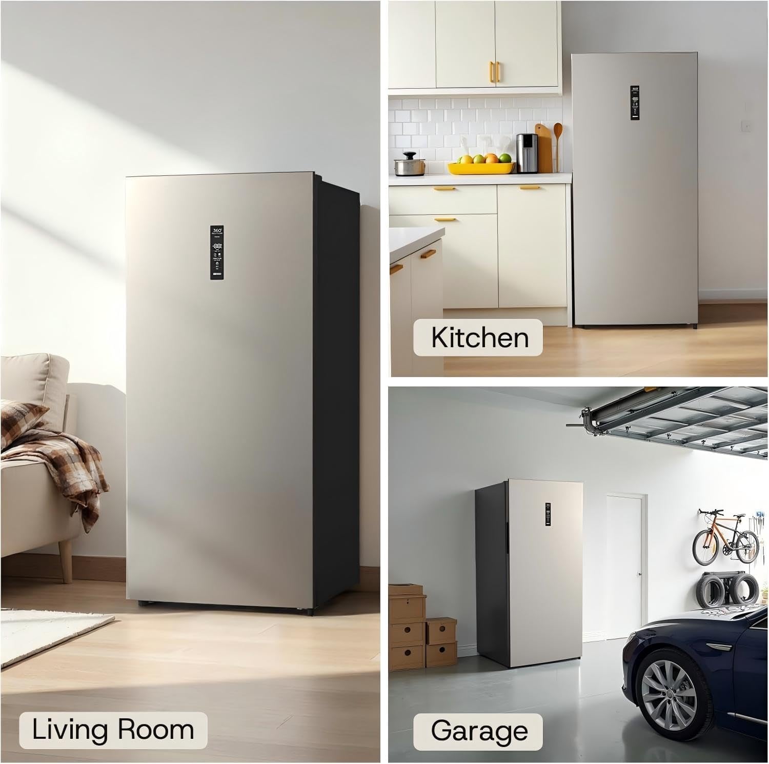 14.0 Cu.Ft. Upright Freezer Refrigerator,Convertible Freezer Fridge with Smart Electronic Control, Frost Free, Quiet Operation, Stand up Freezer for Homes, Office, Garage