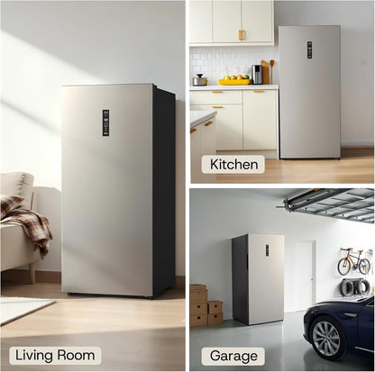 14.0 Cu.Ft. Upright Freezer Refrigerator,Convertible Freezer Fridge with Smart Electronic Control, Frost Free, Quiet Operation, Stand up Freezer for Homes, Office, Garage