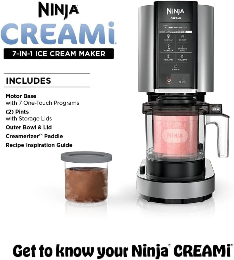 Ninja® Creami® 7-In-1 Ice Cream Maker, Ice Cream, Gelato and More, NC301