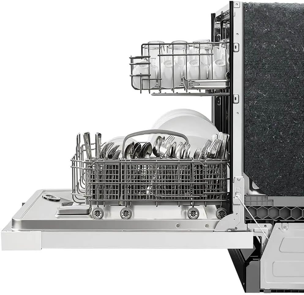 Midea MDF24P1BWW 52 Dba White Front Control Hybrid Tub Dishwasher