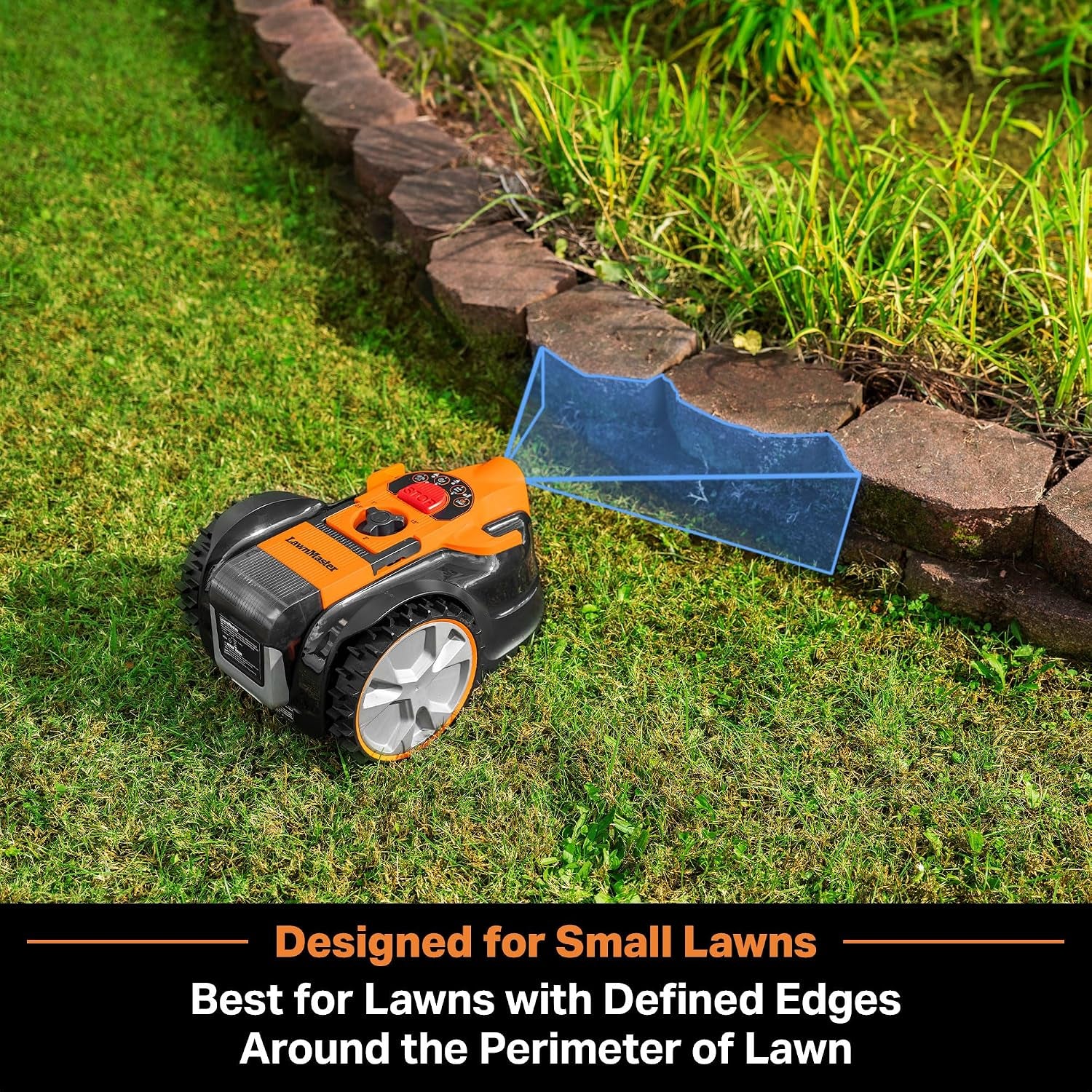 Ocumow™ VBRM601YCM MAX Perimeter Wire Free Robot Lawn Mower Cuts Small Lawns 2000-3500 Square Feet with Optical Navigation, Obstacle Avoidance, Low Noise and No Go Function