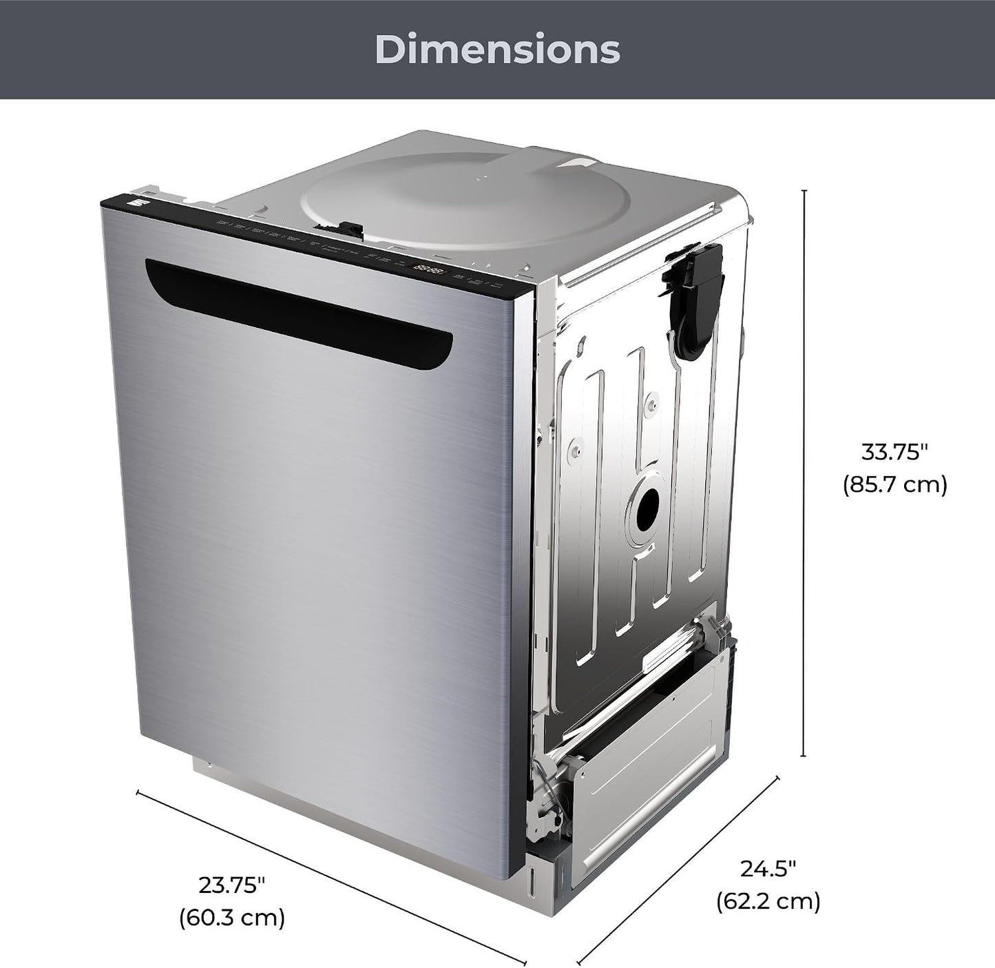 Kenmore 24 in Built-In Dishwasher (Lavavajillas) with Stainless Steel Tub, Top Control, 49 Dba Quiet Operation