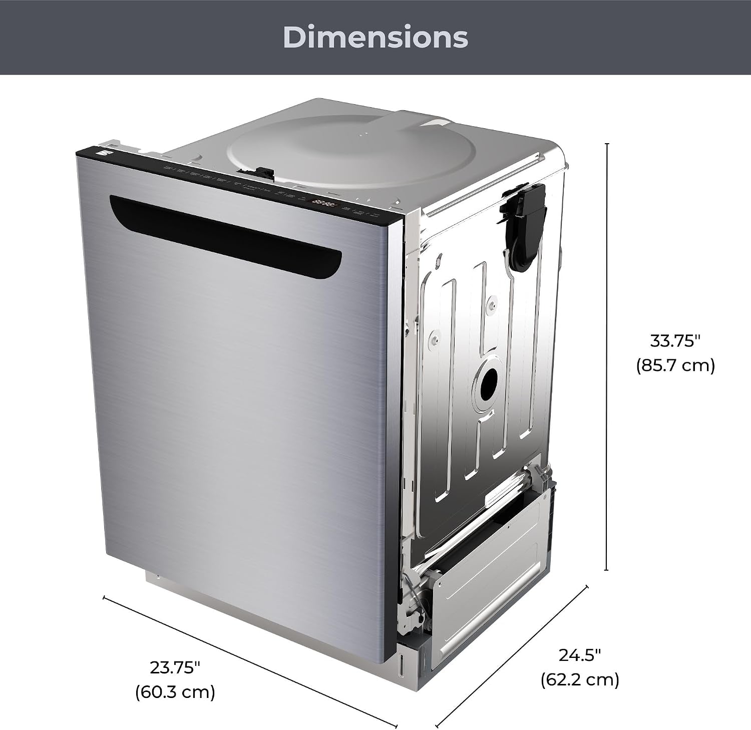 Kenmore 24 in Built-In Dishwasher (Lavavajillas) with Stainless Steel Tub, Top Control, 49 Dba Quiet Operation
