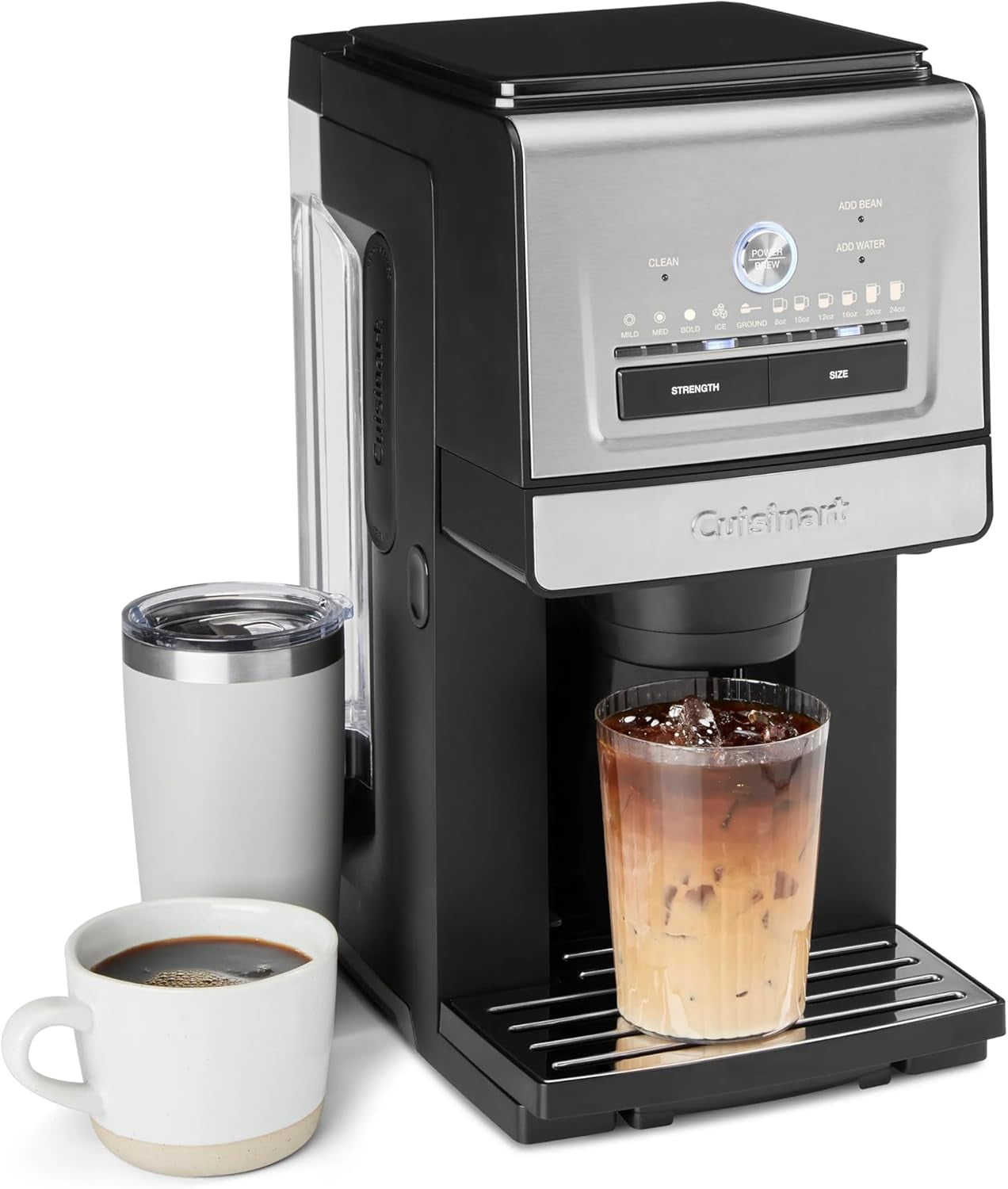 Coffee Maker, Grind and Brew Single Serve Coffee Maker, 6 Cup Sizes, Built-In Stainless Steel Burr Mill, Adjustable Strength, Grind Control and over Ice Feature, Easy Cleaning, DGB-30