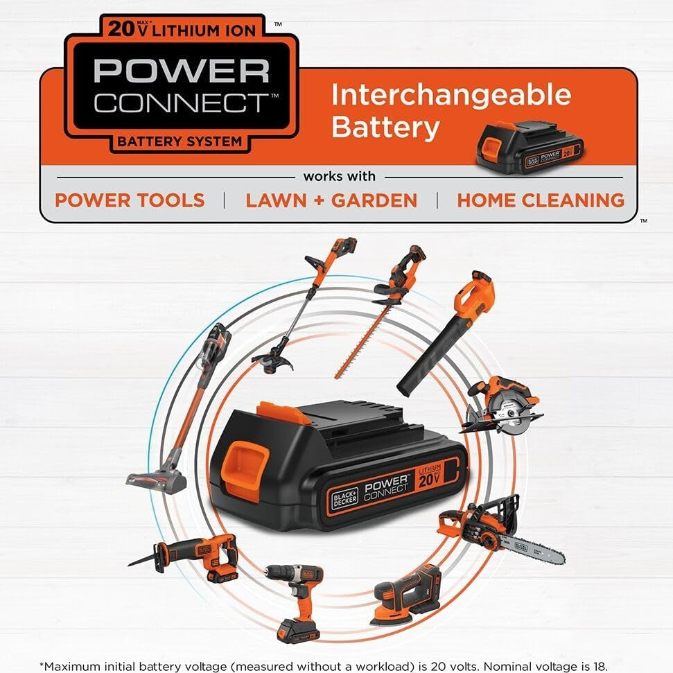 BLACK+DECKER Weed Eater, Lawn Edger and Cordless Lawn Mower 3 in 1 Combo, Includes (2) Batteries, Charger, 12 Inch Battery Powered String Trimmer and Lawnmower, Adjustable Length and Height (MTC220)