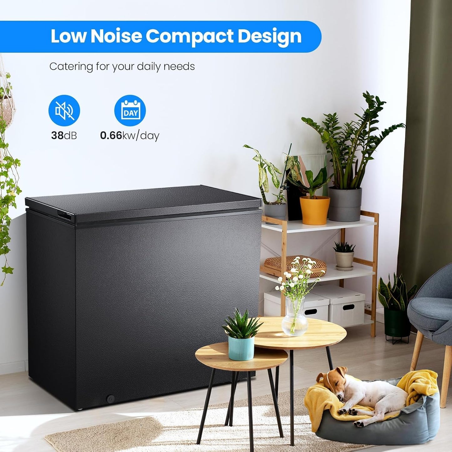 10.0 Cubic Feet Chest Freezer, Deep Freezer for Home, Black
