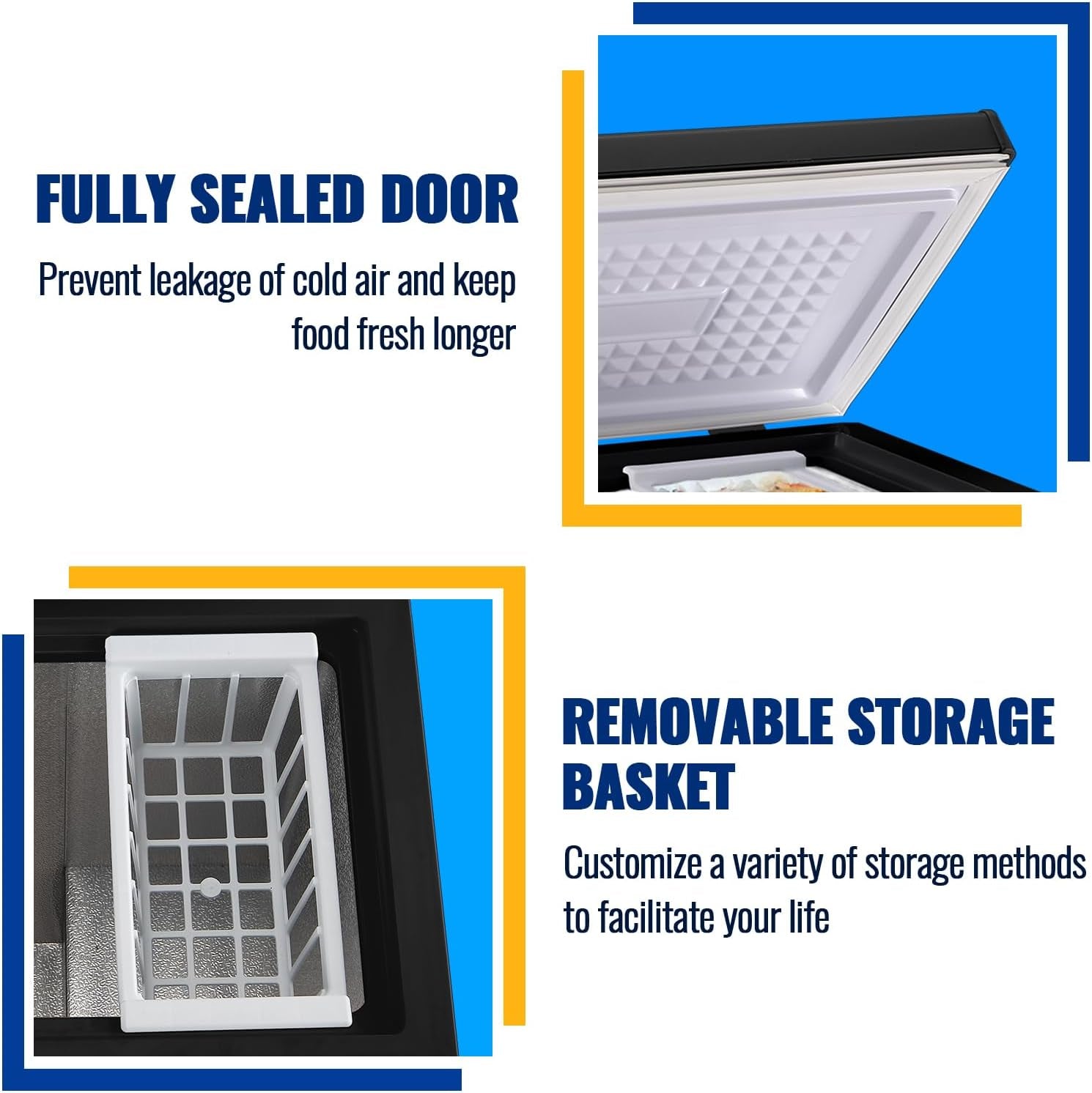 Chest Freezer 3.5 Cu.Ft Small Deep Freezer Top Door for Garage Black