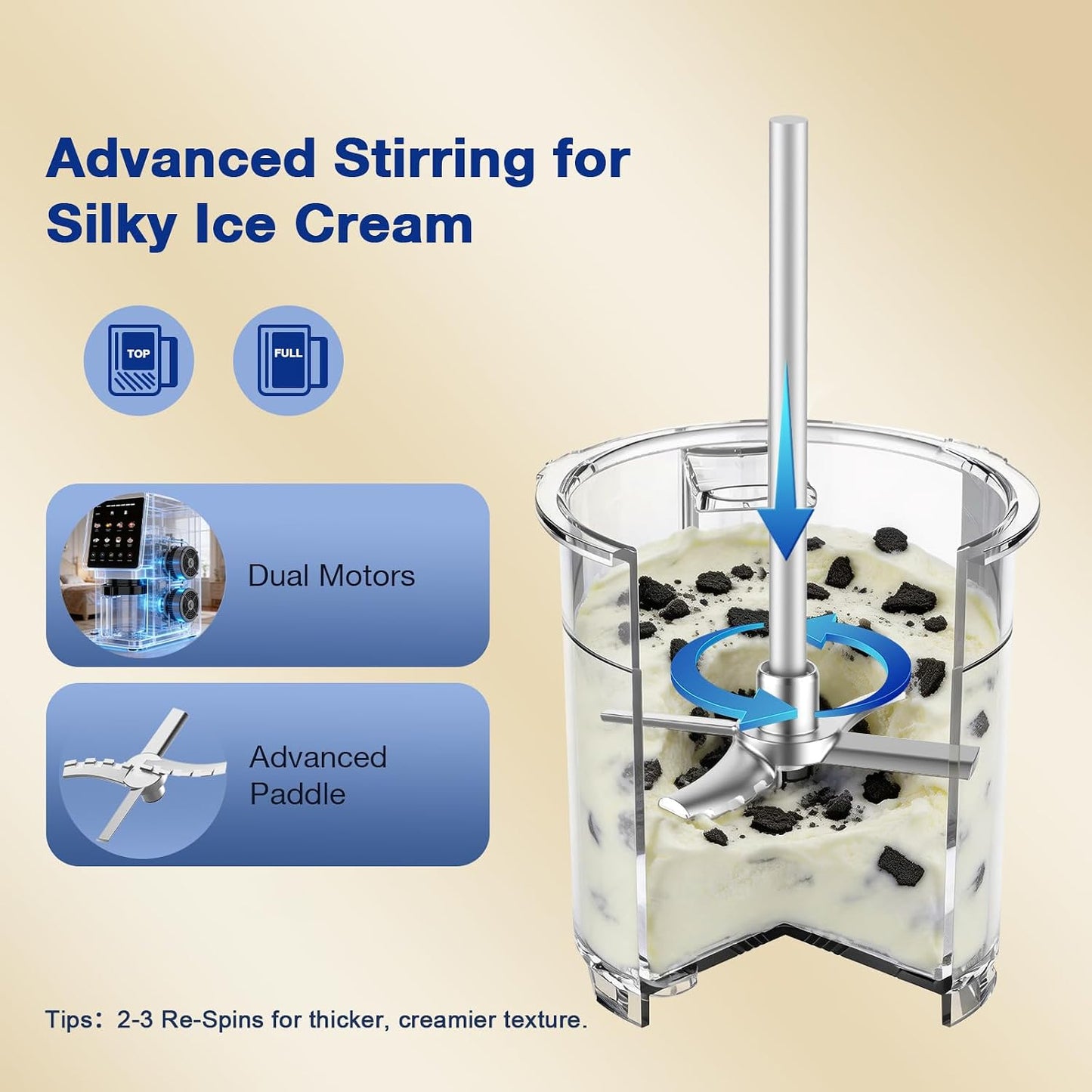 10-In-1 Ice Cream Maker Machine, 800W Frozen Treat Maker for Silky Gelato, Sorbet&Slushies, One-Touch Mix-In & Re-Spin for Creamy Texture, Keto & Vegan, Includes 3 Pints & Recipe Guide, Black
