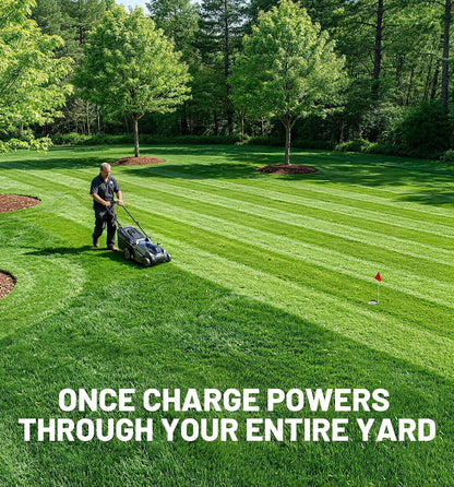 40V 18'' Push Lawn Mower, 2-In-1 Mulching & Bagging, Brushless Cordless Electric Lawn Mower with 6-Position Height Adjustment, Include 5.0Ah Battery X 2 and Charger