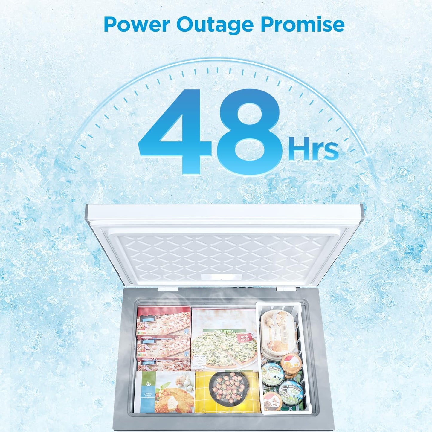 Midea 7.0 Cu.Ft Chest Freezer, Fridge Freezer Convertible with LED Light
