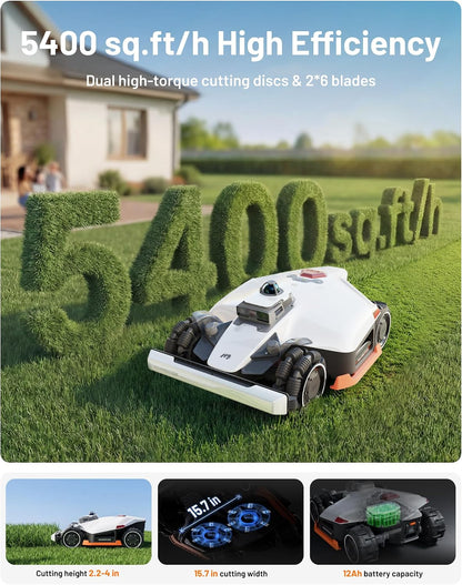 LUBA 3 AWD 3000H Robot Lawn Mower, 0.75 Acre, 2.2"-4.0" Cutting