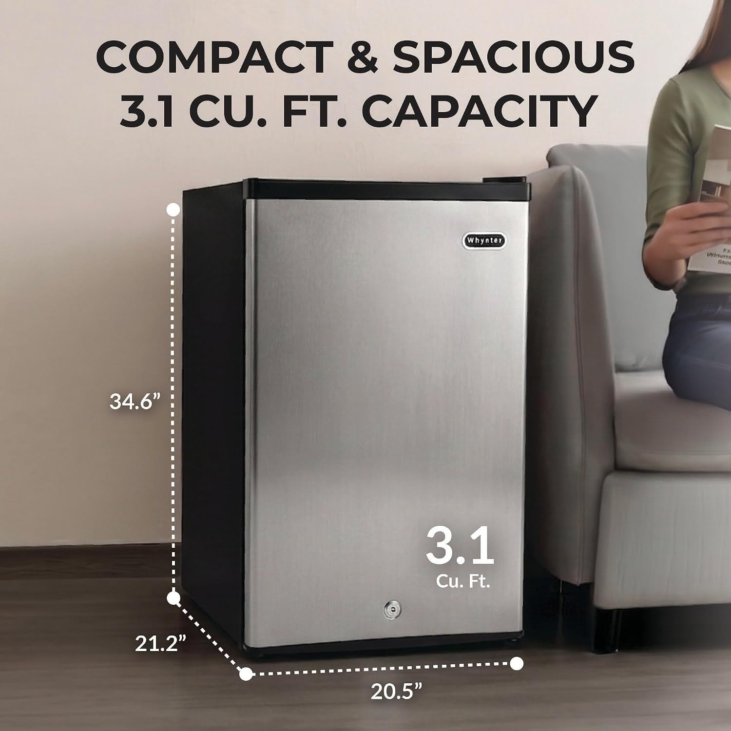 Upright Freezer/Fridge Convertible 3 Cu Ft Energy Star, CUF-301SS