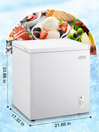 7.0 Cu.Ft Mini Chest Freezer Compact Deep Freezer with Top Open Door White