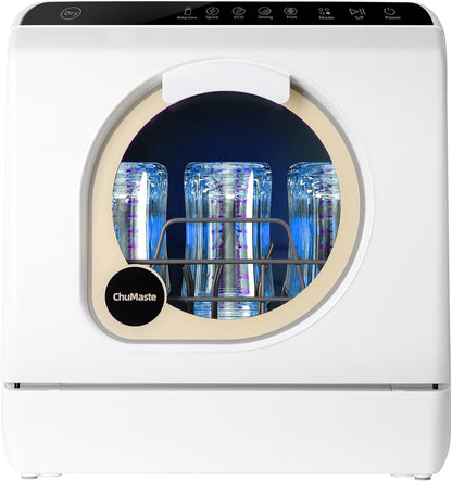 Countertop Dishwasher, Countertop Dishwasher with Water Tank, Dryer, Upper and Lower Double Spray Arms, 360-Degree Cleaning. Lavaplatos Can Also Be Connected to Faucets.
