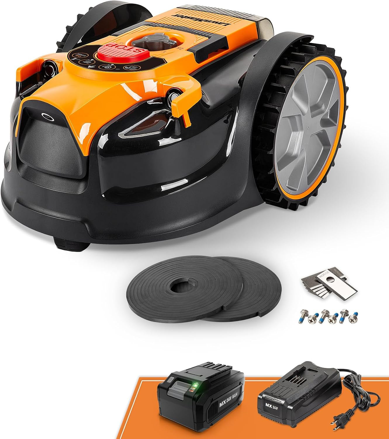 Ocumow™ VBRM601YCM MAX Perimeter Wire Free Robot Lawn Mower Cuts Small Lawns 2000-3500 Square Feet with Optical Navigation, Obstacle Avoidance, Low Noise and No Go Function