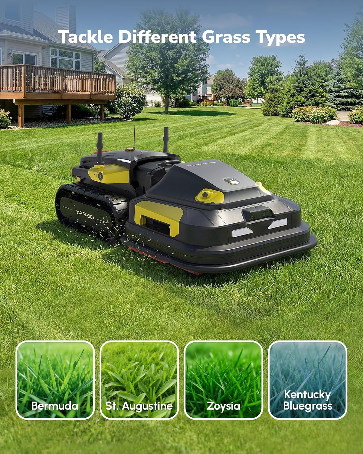 Robot Lawn Mower Pro, Wire-Free for 6 Acres, Four Seasons Yard Care