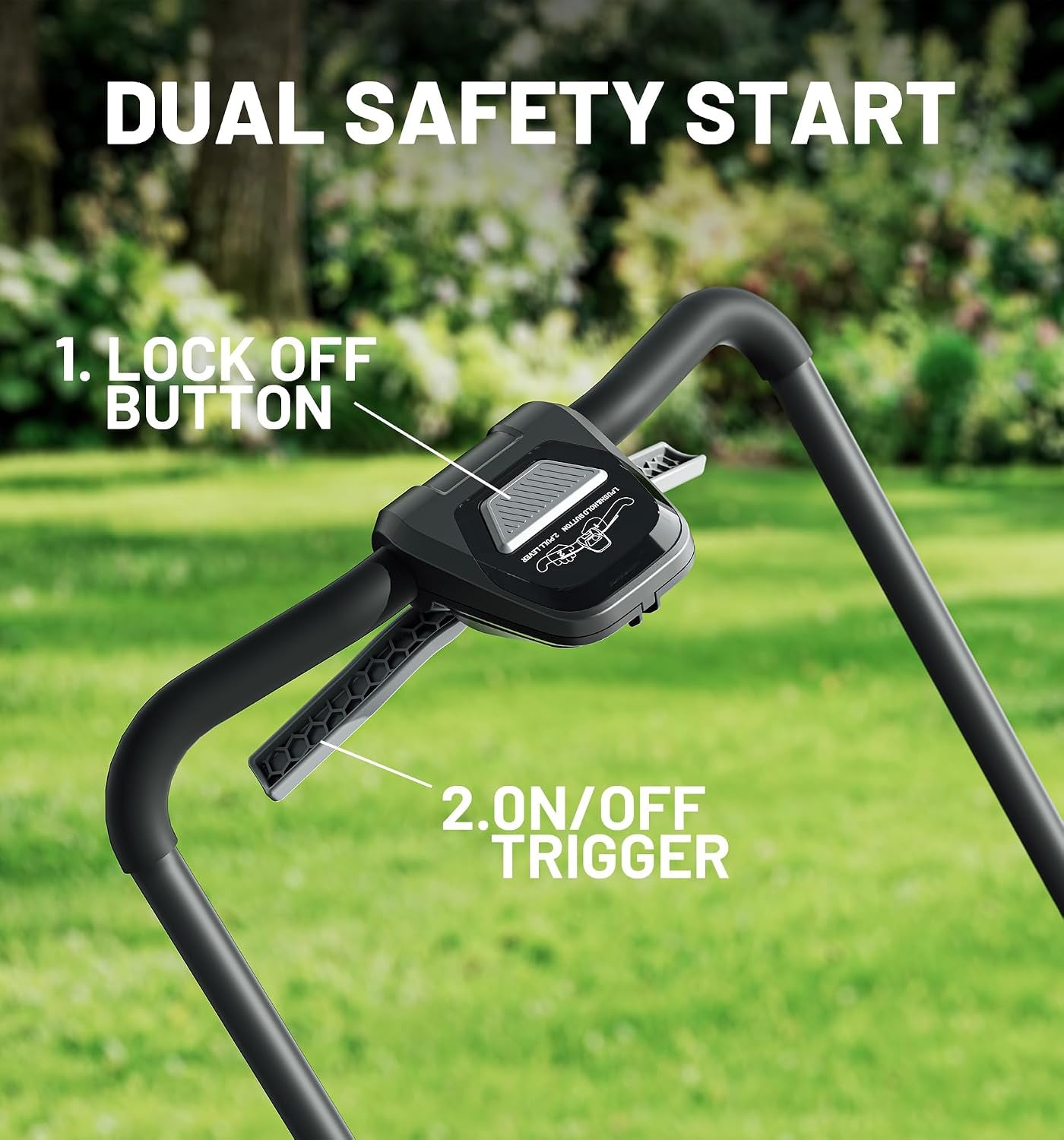 40V 18'' Push Lawn Mower, 2-In-1 Mulching & Bagging, Brushless Cordless Electric Lawn Mower with 6-Position Height Adjustment, Include 5.0Ah Battery X 2 and Charger