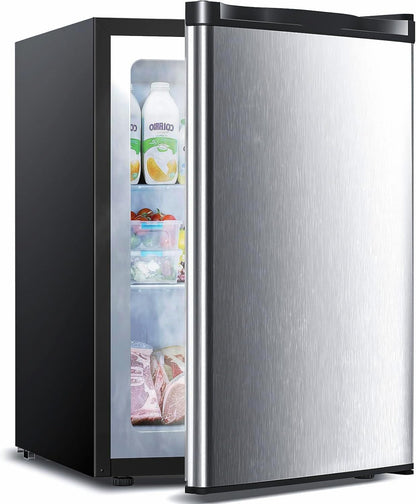 3.2 Cu.Ft Upright Freezer, Small Mini Freezer, Stainless Steel