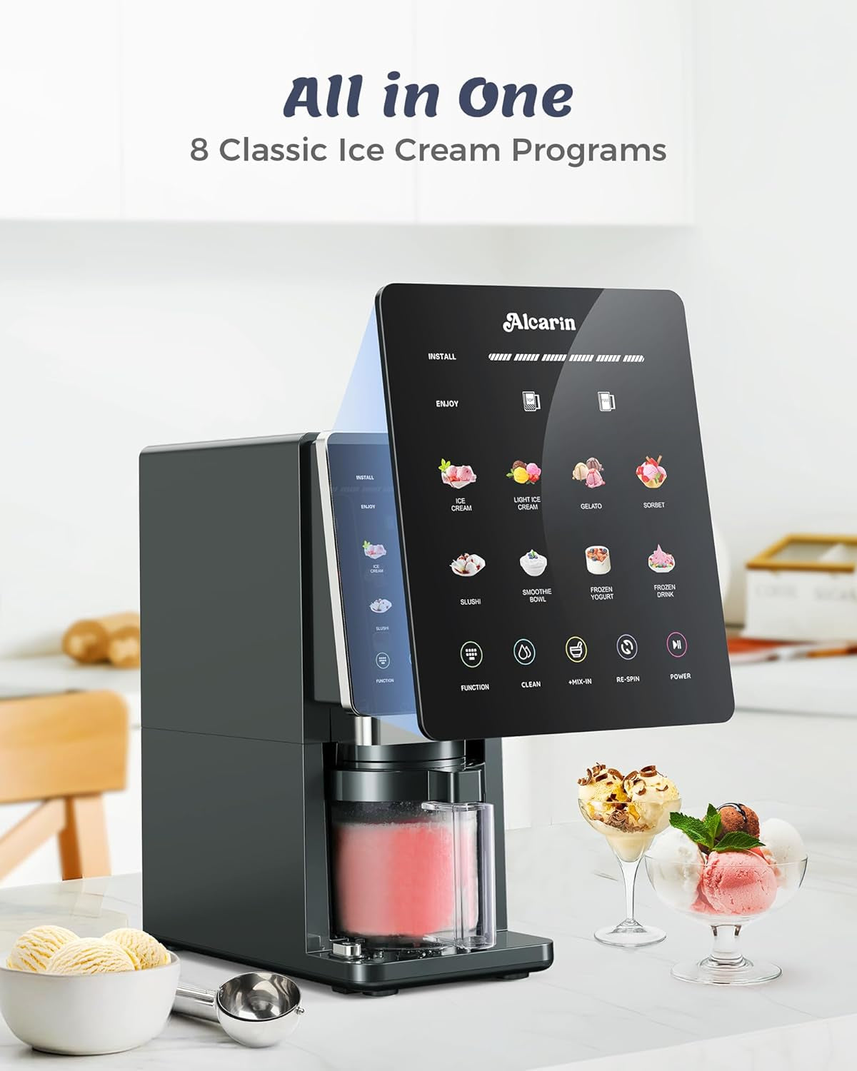 Ice Cream Maker with 1 Pint (Not Freezer), Frozen Treat Machine