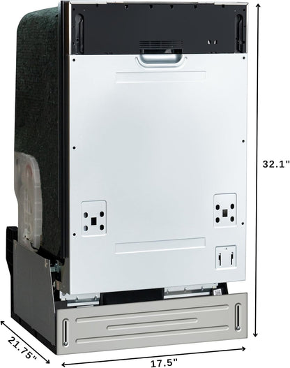 18 In. ADA Panel Ready with 8 Place Settings 52 DB Dishwasher in Stainless-Steel, UL and Energy Star Certified (KM-DW1852-PR)