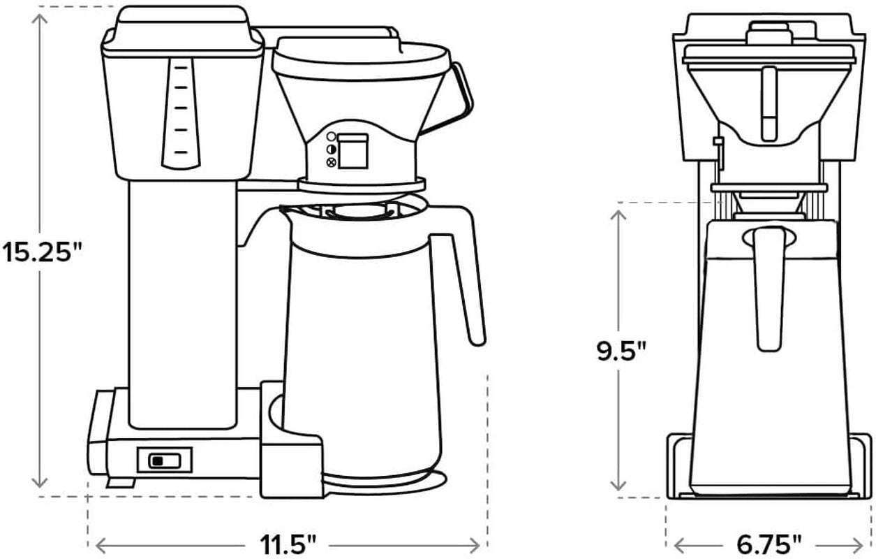 Technivorm Moccamaster 79112 KBT Coffee Brewer, 40 Oz, Polished Silver