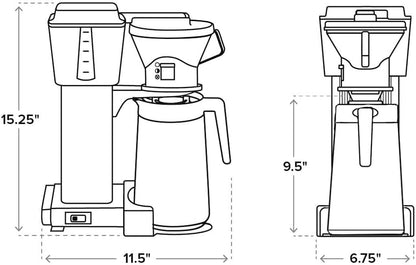 Technivorm Moccamaster 79112 KBT Coffee Brewer, 40 Oz, Polished Silver