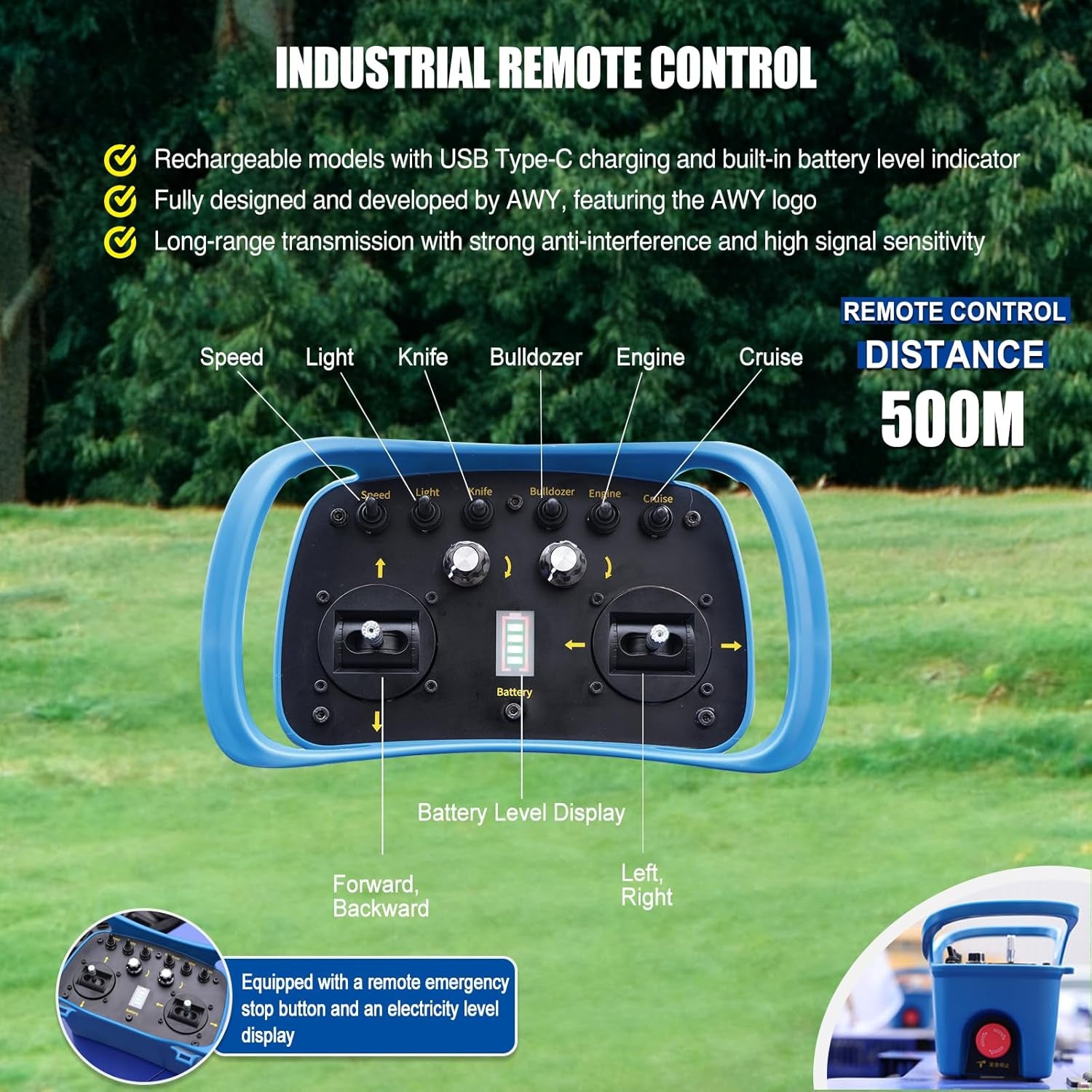 -Remote Control Lawn Mower,Oil-Electric Hybrid Crawler Track Mower,1.1-5.9 Inch Cutting Height Professional Landscape and Estate Mower for 100% Slope(45°) Large Turf Grass Cutting