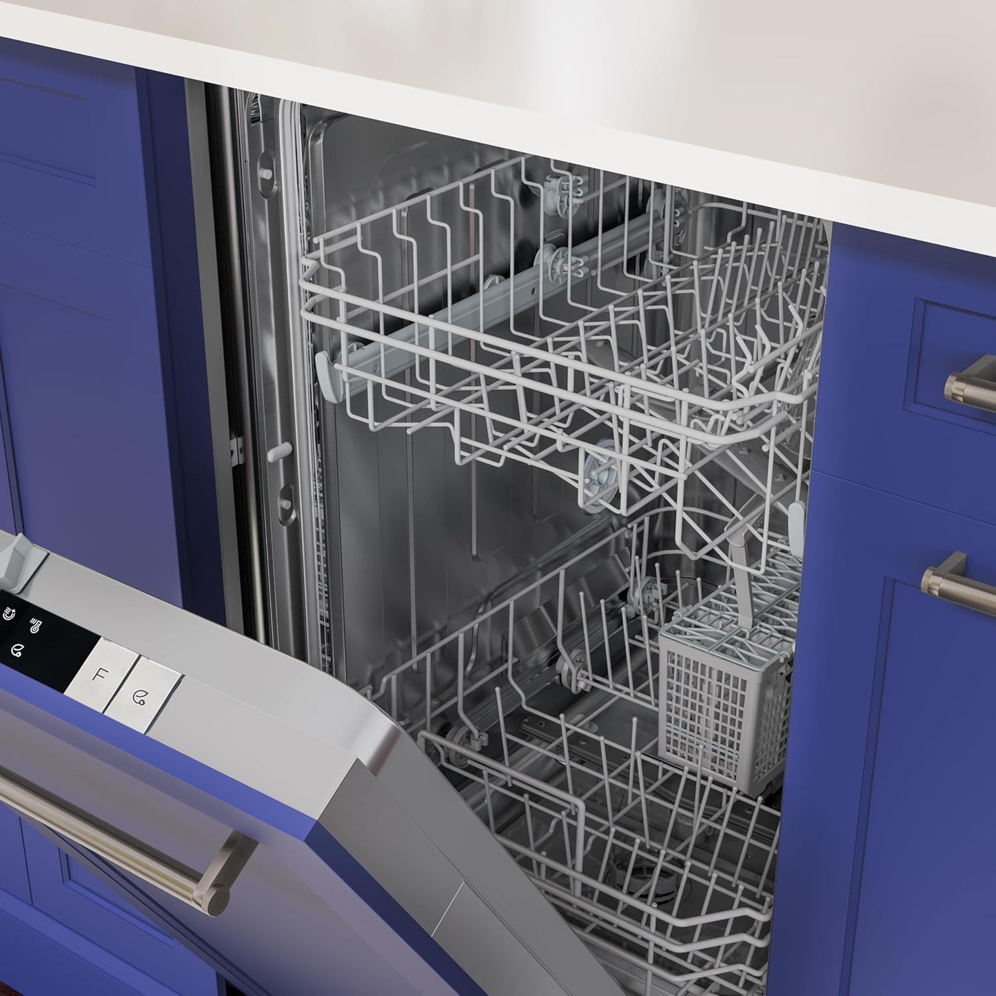 18 In. ADA Panel Ready with 8 Place Settings 52 DB Dishwasher in Stainless-Steel, UL and Energy Star Certified (KM-DW1852-PR)