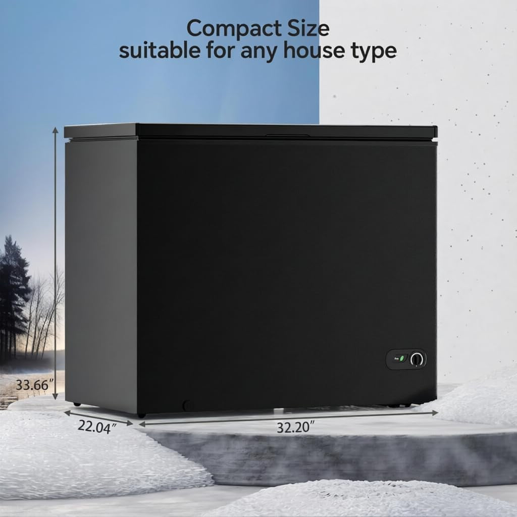10.0 Cubic Feet Chest Freezer, Deep Freezer for Home, Black