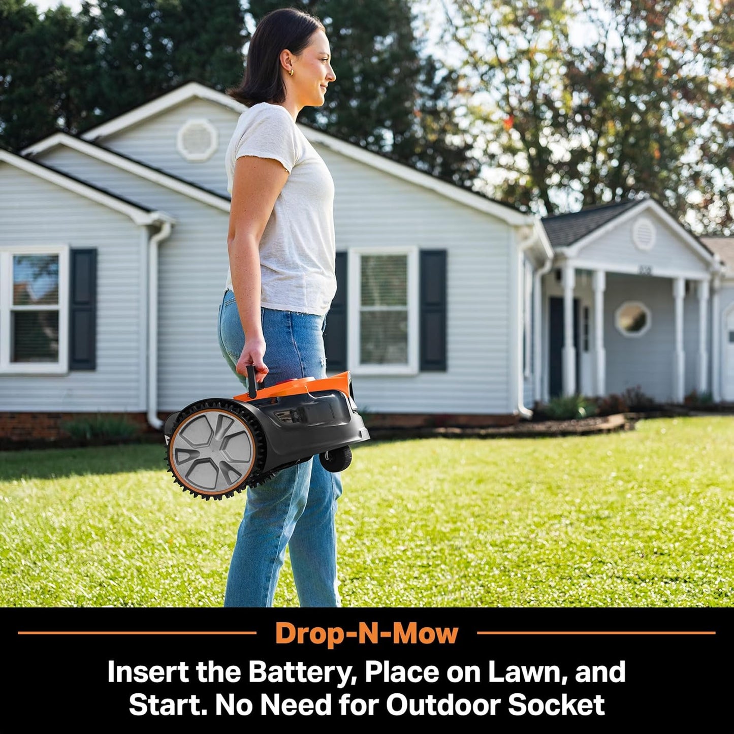 Ocumow™ VBRM601YCM MAX Perimeter Wire Free Robot Lawn Mower Cuts Small Lawns 2000-3500 Square Feet with Optical Navigation, Obstacle Avoidance, Low Noise and No Go Function