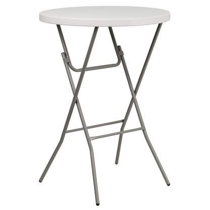 Flash Furniture Kathryn 80cm Round Folding Bar Height Table Granite White