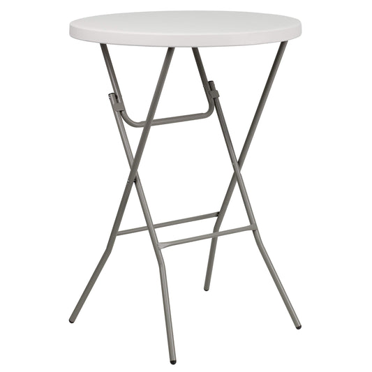 Flash Furniture Kathryn 80cm Round Folding Bar Height Table Granite White