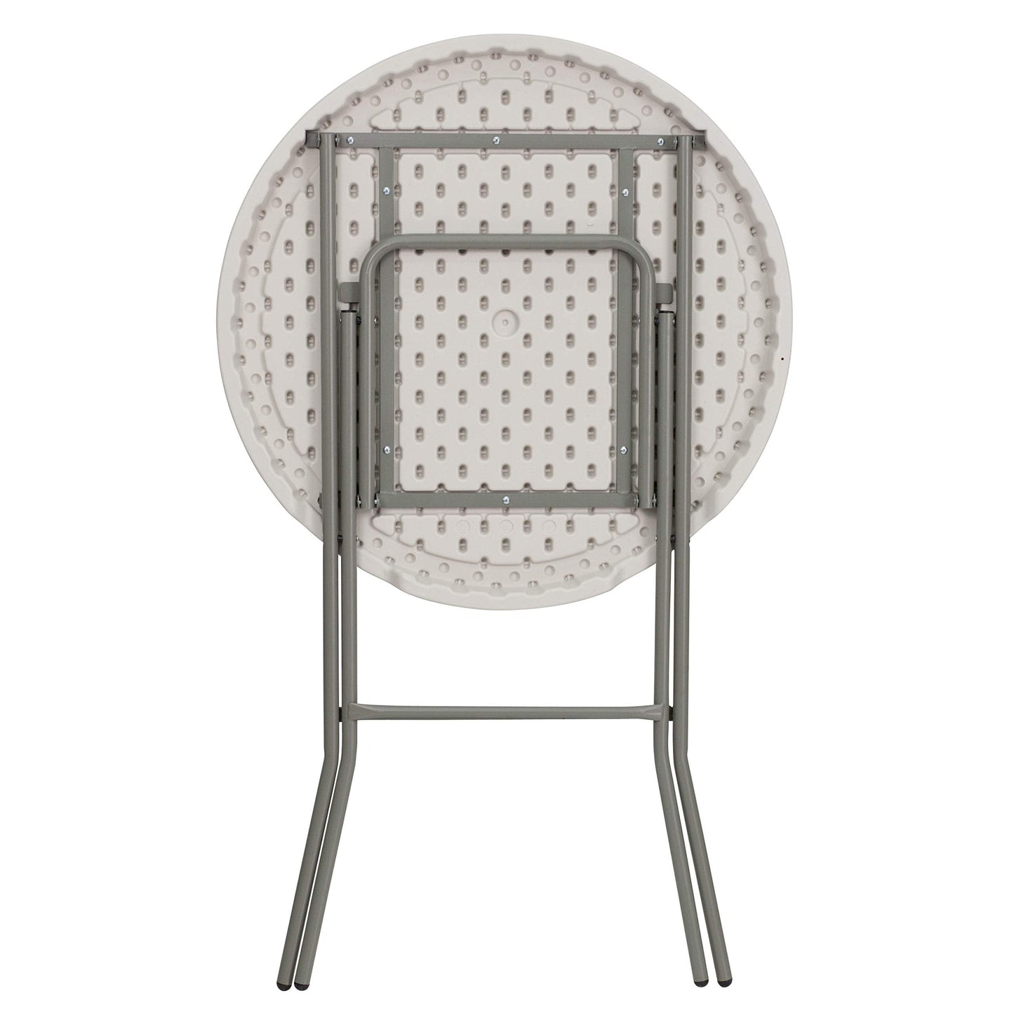 Flash Furniture Kathryn 80cm Round Folding Bar Height Table Granite White