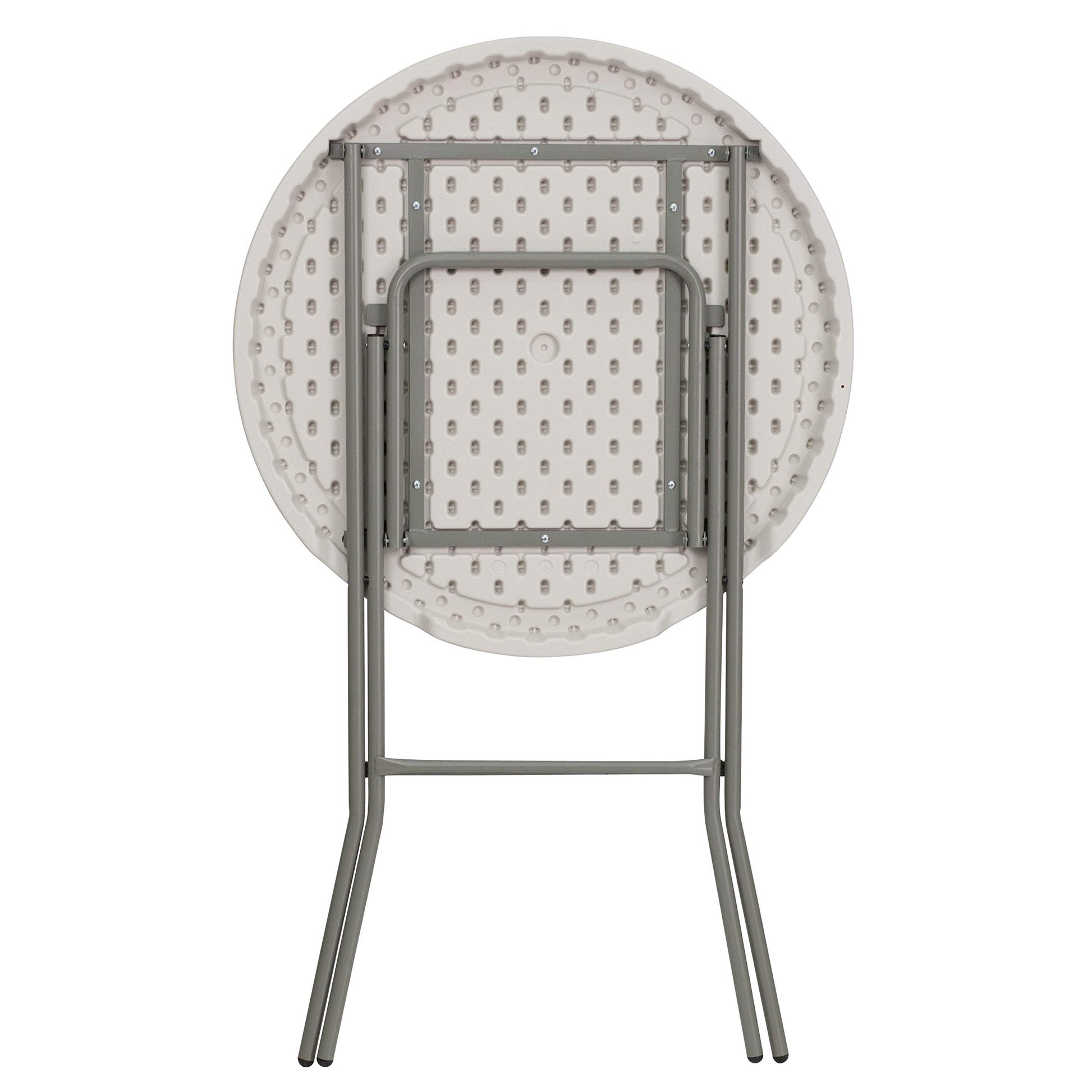 Flash Furniture Kathryn 80cm Round Folding Bar Height Table Granite White