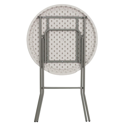 Flash Furniture Kathryn 80cm Round Folding Bar Height Table Granite White