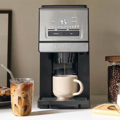 Coffee Maker, Grind and Brew Single Serve Coffee Maker, 6 Cup Sizes, Built-In Stainless Steel Burr Mill, Adjustable Strength, Grind Control and over Ice Feature, Easy Cleaning, DGB-30