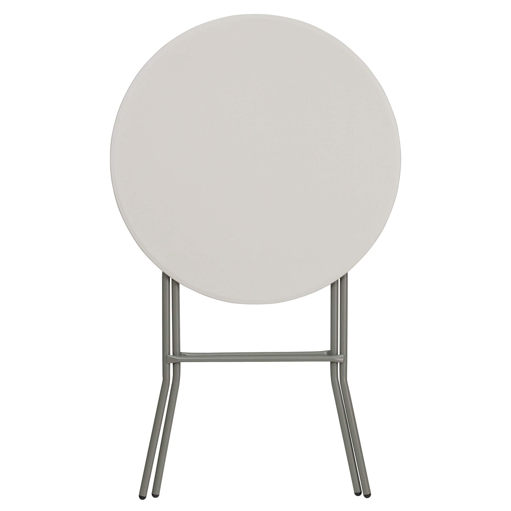 Flash Furniture Kathryn 80cm Round Folding Bar Height Table Granite White