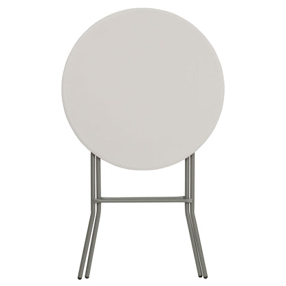 Flash Furniture Kathryn 80cm Round Folding Bar Height Table Granite White