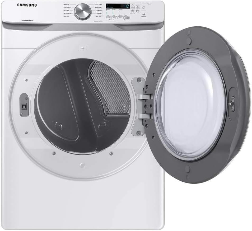 Samsung 7.5 Cu. Ft. Front Load Electric Dryer with Sensor Dry, White, DVE45T6000W/A3