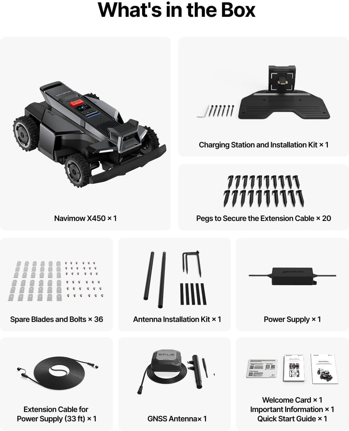 Segway  X450 Robot Lawn Mower Wire Free, for up to 1.5 Acres, 4WD for 84% Slopes, Zero-Turn for Damage-Free Mowing, Orv-Tuned Lawnmower, Mowmentum with 2 × 180W Motors, 0.75–4 in Cutting Height