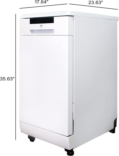 SD-9263WA 18″ Wide Portable Dishwasher with ENERGY STAR, 6 Wash Programs, 8 Place Settings and Stainless Steel Tub – White