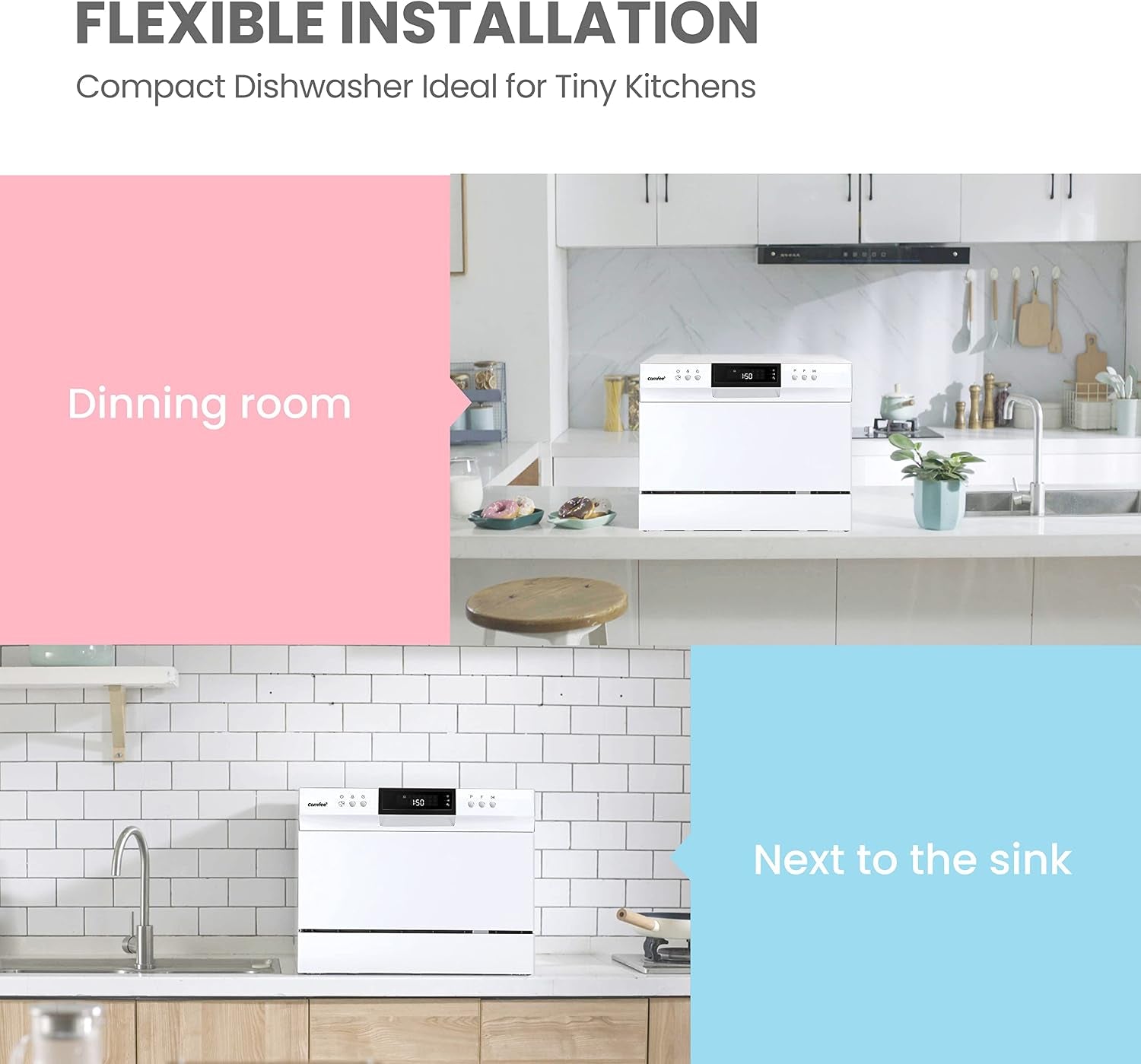 Countertop Dishwasher Portable, 6 Place Settings, Energy Star