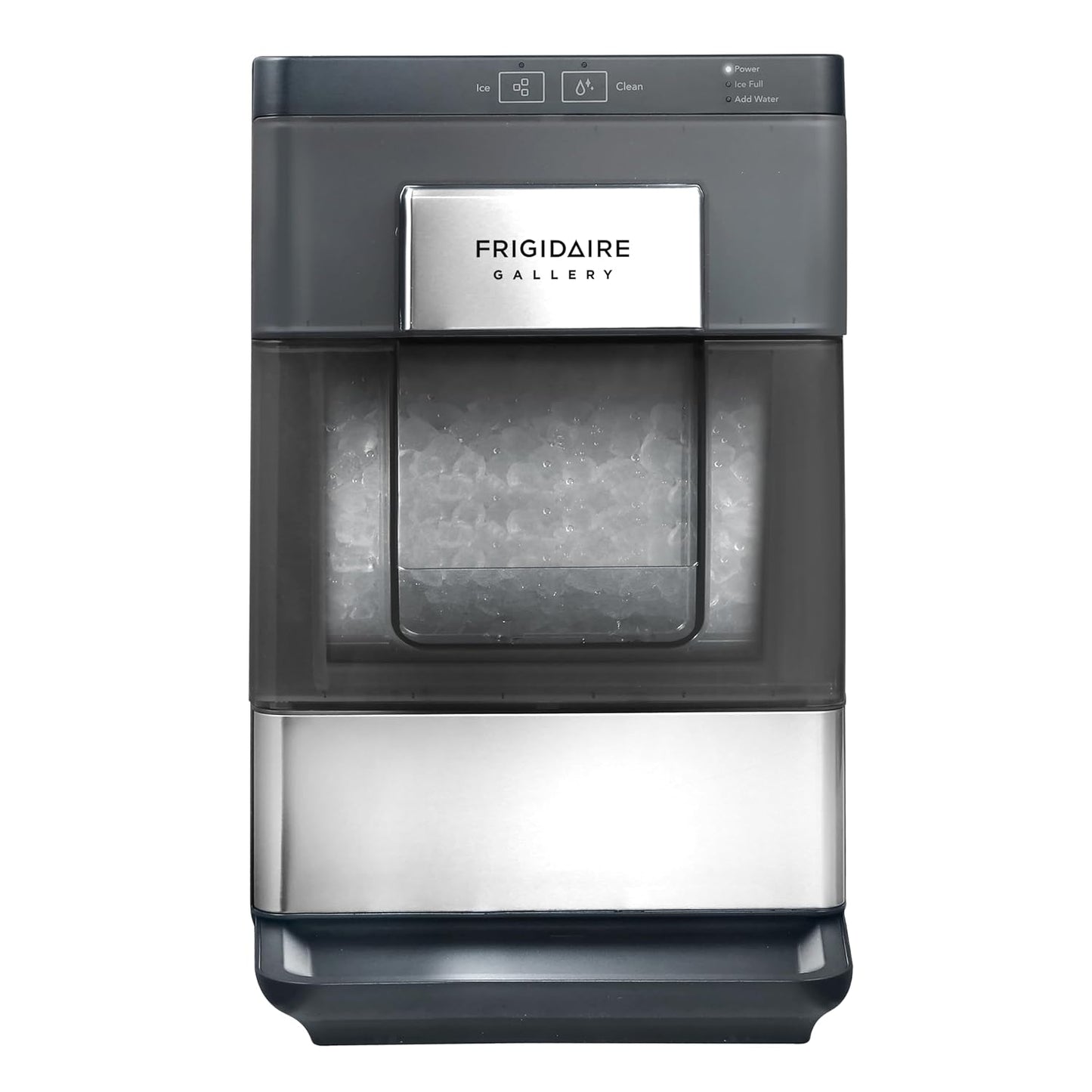 Frigidaire Gallery, 33 Lbs. Countertop Ice Maker, Nugget Shaped Ice, Stainless Steel Trim (Black)