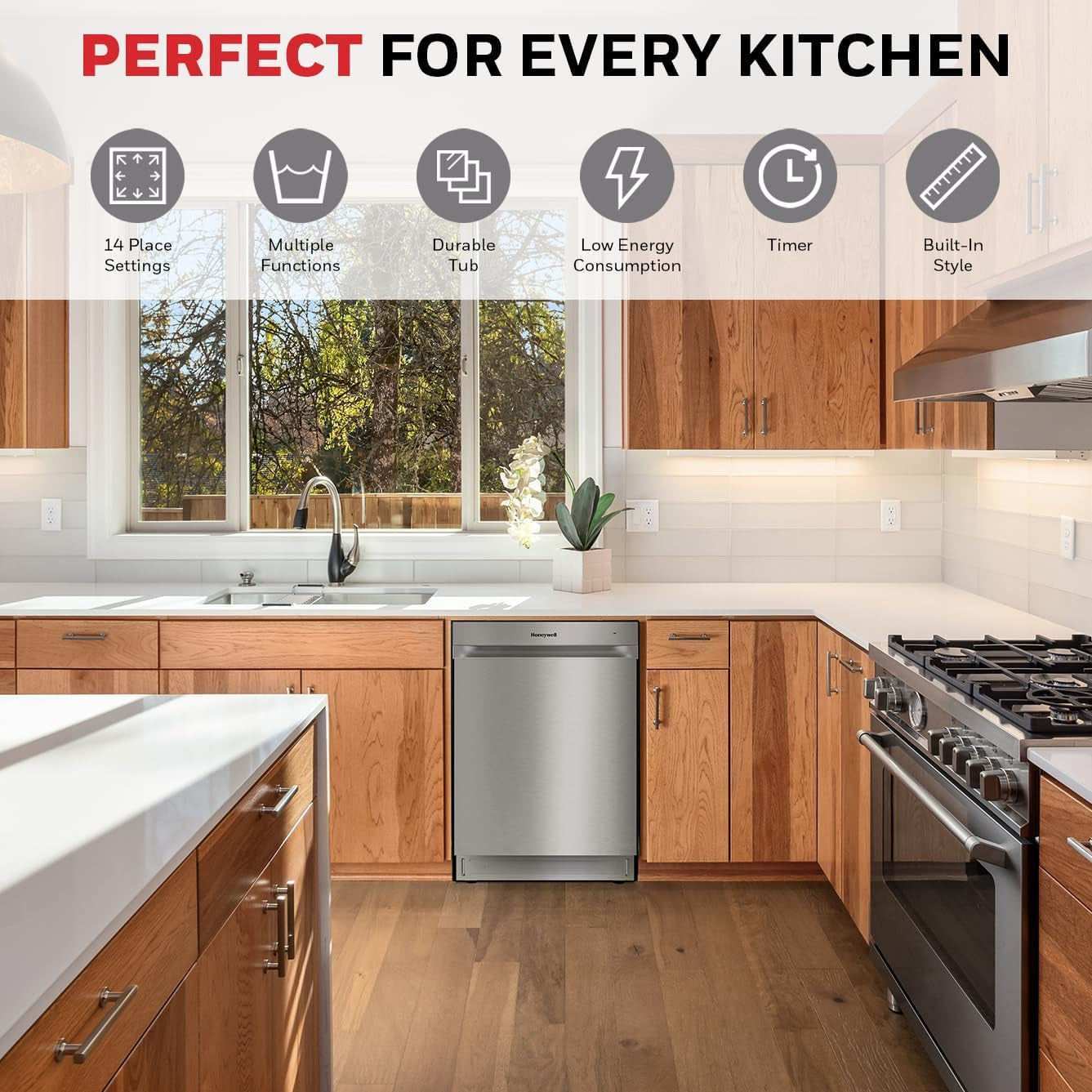 24 Inch Dishwasher with 12 Place Settings, 7 Washing Cycles, Stainless Steel and Plastic Tub, Ul/Energy Star- Stainless Steel