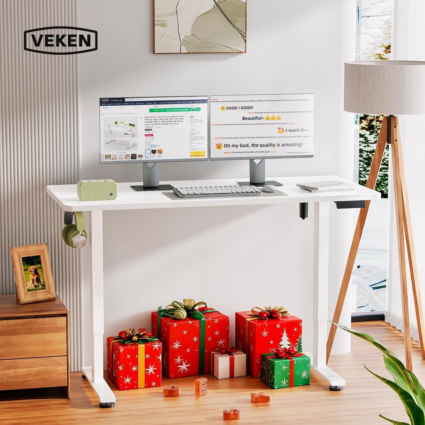 Veken ODHOME123 Electric Standing Desk 140cm White